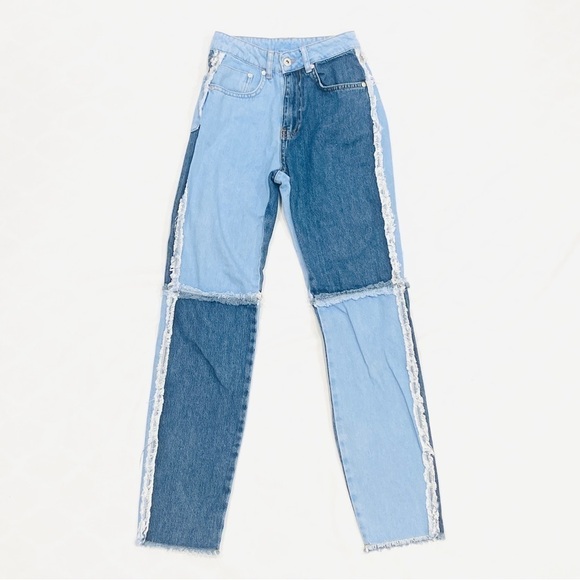 Ragged Priest Quarter Panel Indigo Blue Mom Jeans - Picture 1 of 6